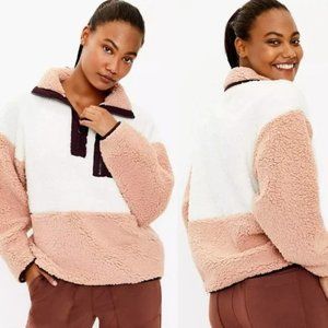 Lou & Grey Colorblock Cozy Up Sherpa Zip Jacket Size XS